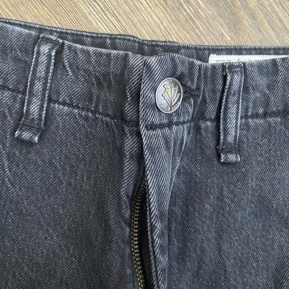 Rag & Bone Nora Cargo High Rise Straight Jeans in Roya Black Size 23 - Picture 6 of 10